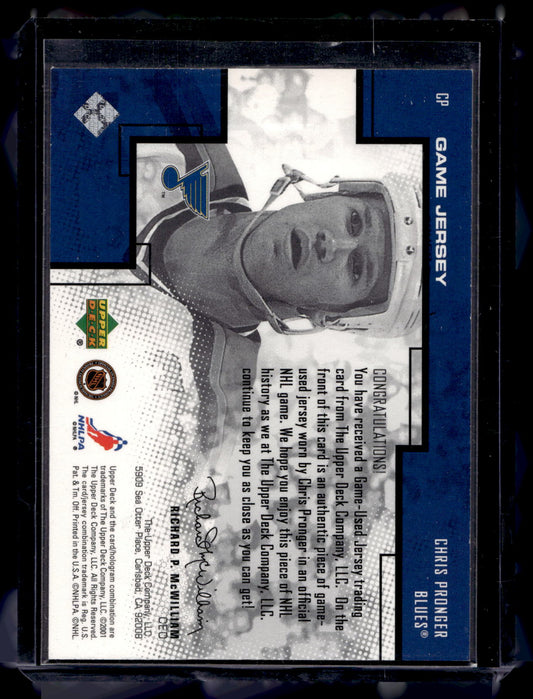 2000-01 Upper Deck Pros & Prospects - Game Jerseys - Chris Pronger #CP