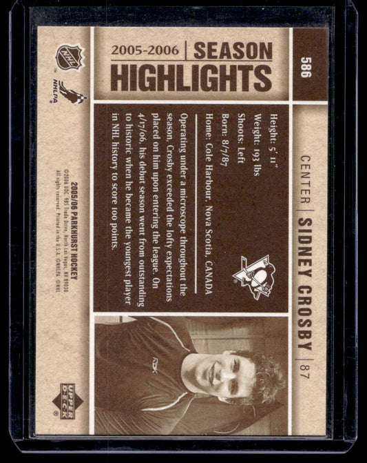 2005-06 Parkhurst -  Season Highlights - Sidney Crosby #586 RY