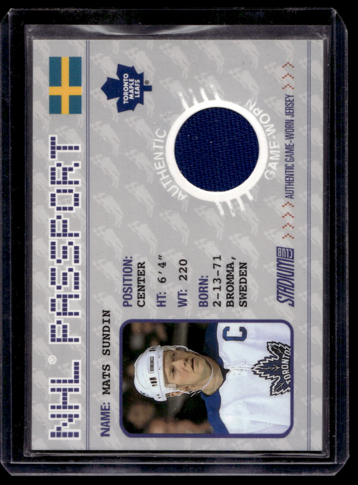 2002-03 Topps Stadium Club - NHL Passport - Mats Sundin #NHLP-4