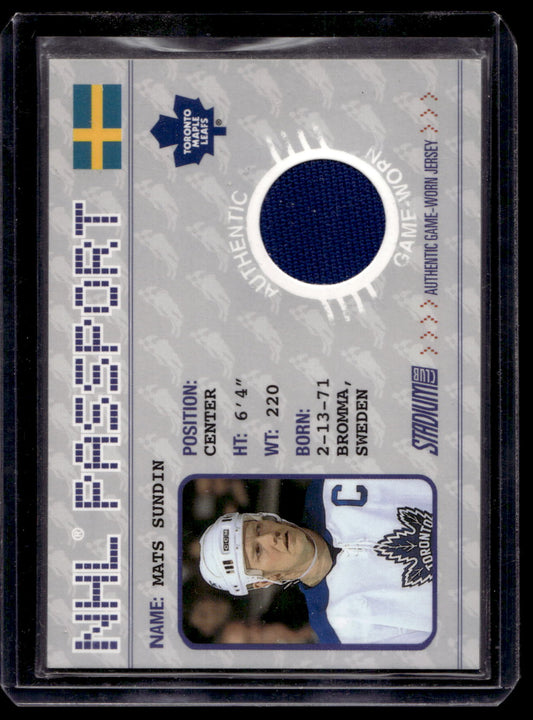 2002-03 Topps Stadium Club - NHL Passport - Mats Sundin #NHLP-4