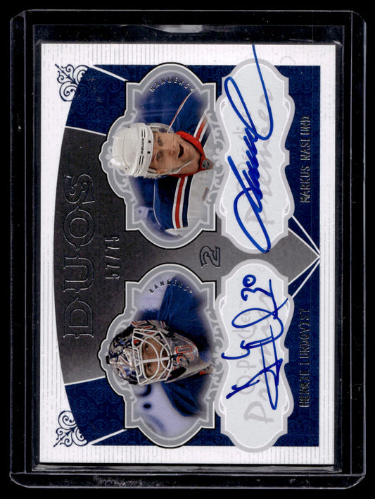 2008-09 O-Pee-Chee Premier - Duos Signatures - Henrik Lundqvist / Markus Naslund #PP2-LN /75