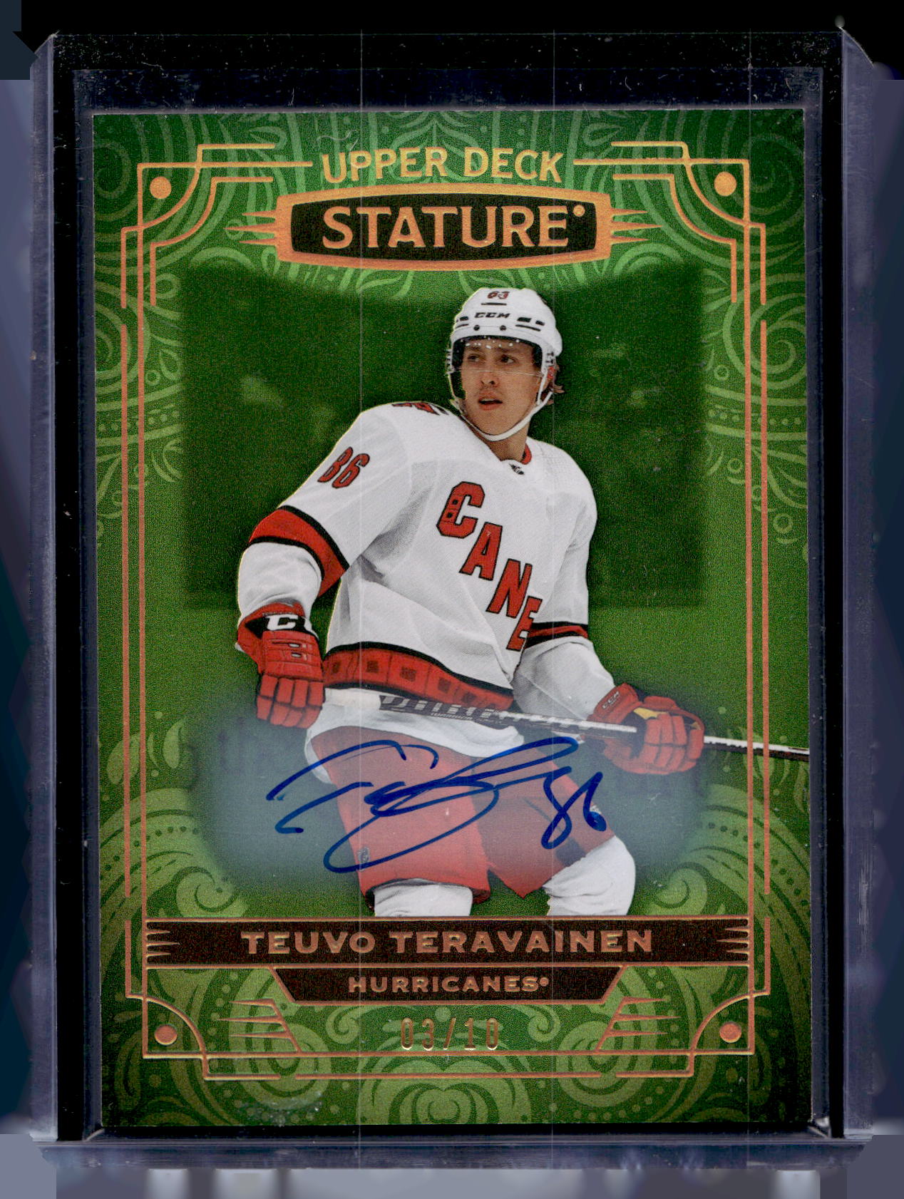 2022-23 Upper Deck Stature - Green Autographs -Teuvo Teravainen  #34 /50