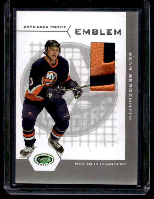 2003-04 In the Game Parkhurst Rookie - Game-Used Rookie Emblem - Sean Bergenheim #RE-14 RY