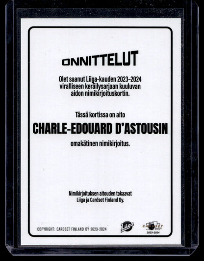2023-24 Cardset Signature -  Charle-Edouard D'Astous /100