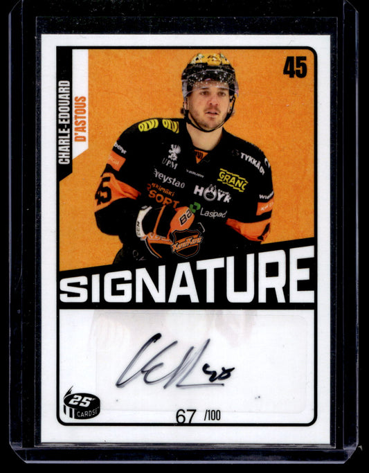 2023-24 Cardset Signature -  Charle-Edouard D'Astous /100