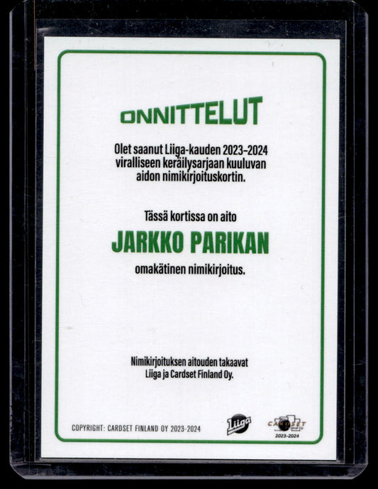 2023-24 Cardset Signature -  Jarkko Parikka /100