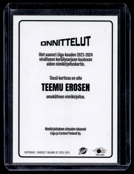 2023-24 Cardset Signature -  Teemu Eronen /100