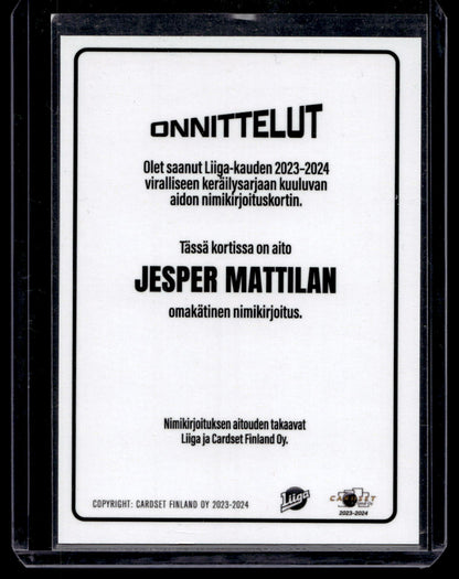 2023-24 Cardset Signature -  Jesper Mattila /100