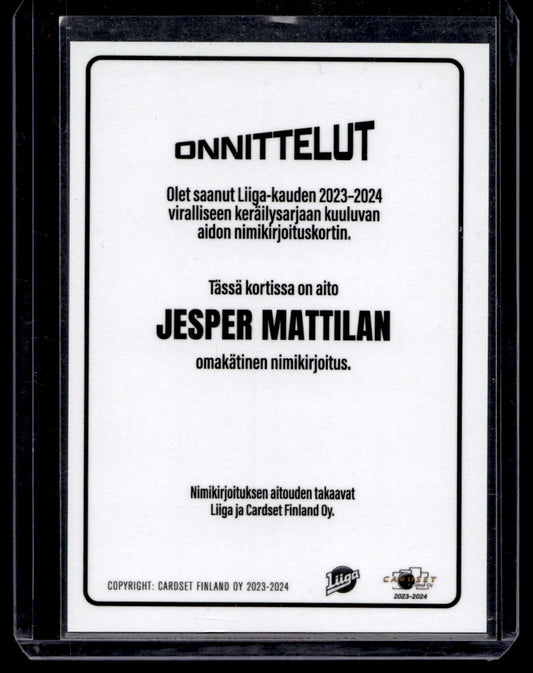 2023-24 Cardset Signature -  Jesper Mattila /100
