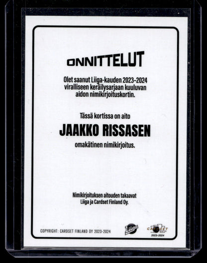 2023-24 Cardset Signature -  Jaakko Rissanen /100