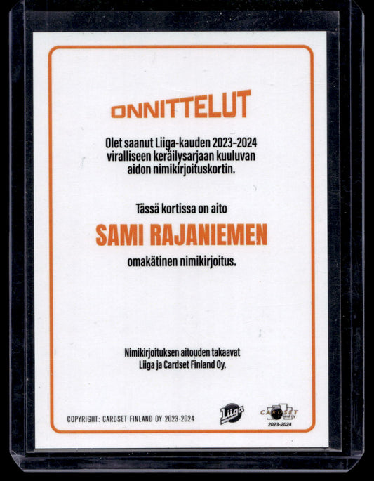 2023-24 Cardset Signature -  Sami Rajaniemi /100