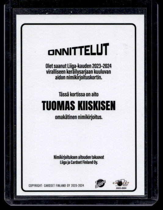 2023-24 Cardset Signature -  Tuomas Kiiskinen /100