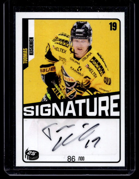 2023-24 Cardset Signature -  Tuomas Kiiskinen /100