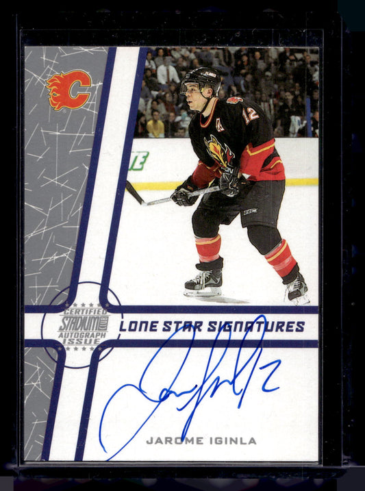 2002-03 Topps Stadium Club - Lone Star Signatures Blue - Jarome Iginla #LS-JI