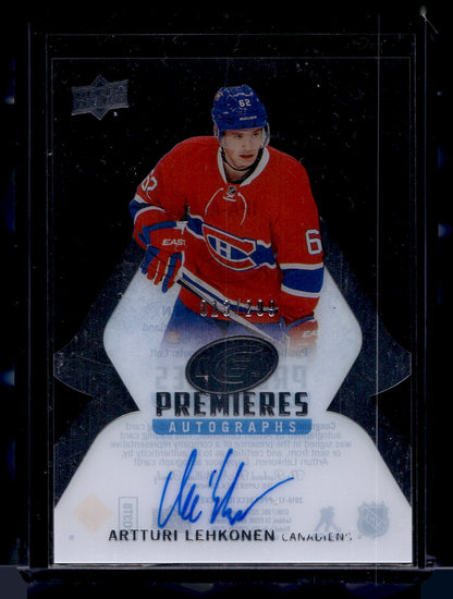 2016-17 Upper Deck Ice - Premieres Autographs - Artturi Lehkonen #IPA-AL /299 RY