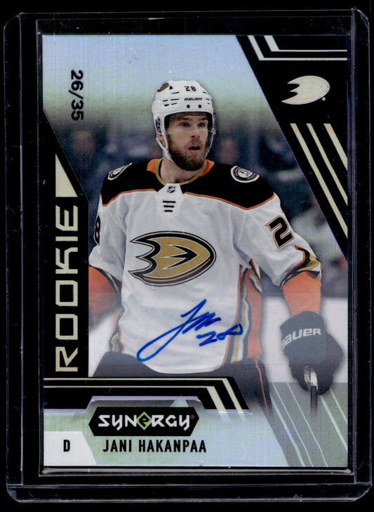 2020-21 Upper Deck Synergy - Purple  Rookie Auto - Jani Hakanpaa #80 /35 RC