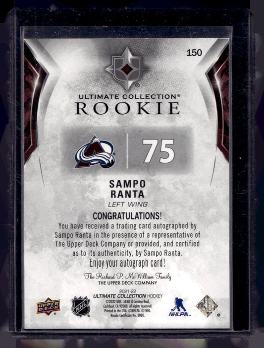 2021-22 Upper Deck Ultimate Collection - Ultimate Rookies - Sampo Ranta #150 /299 RC