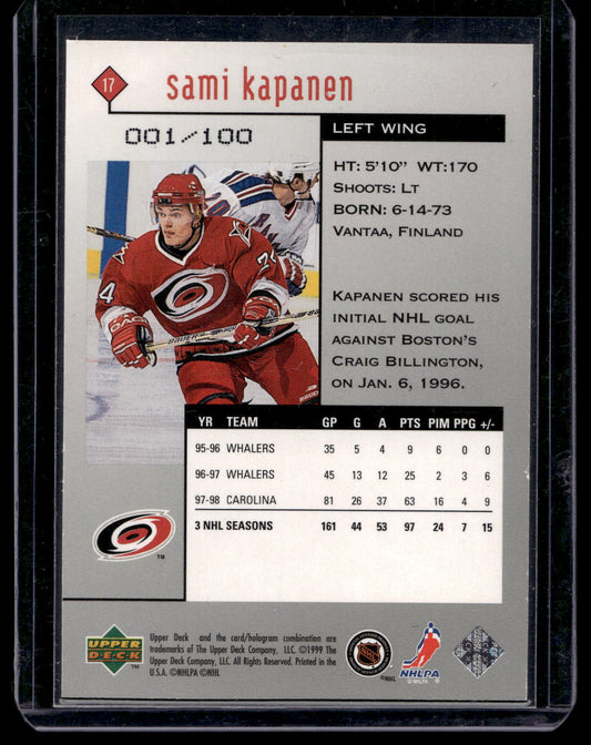 1998-99 Upper Deck Black Diamond - Quadruple Diamond - Sami Kapanen #17 /100