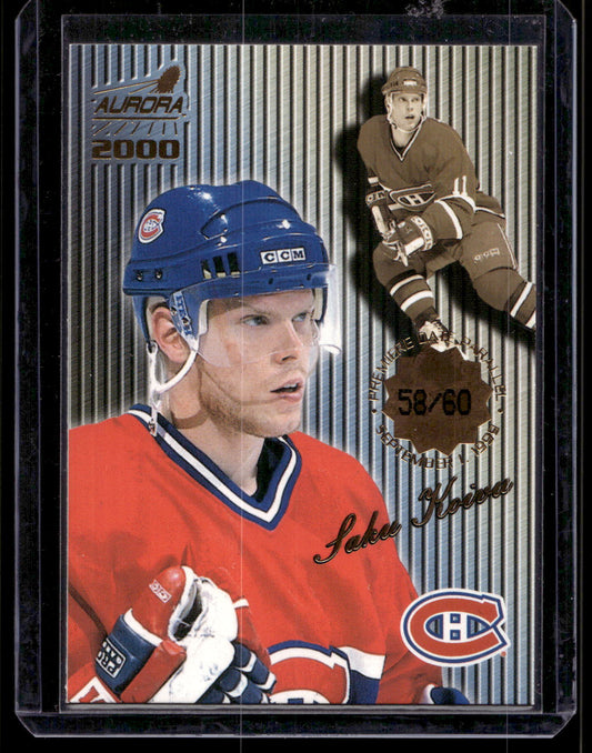 1999-00 Pacific Aurora - Striped Premiere Date - Saku Koivu #75 /60