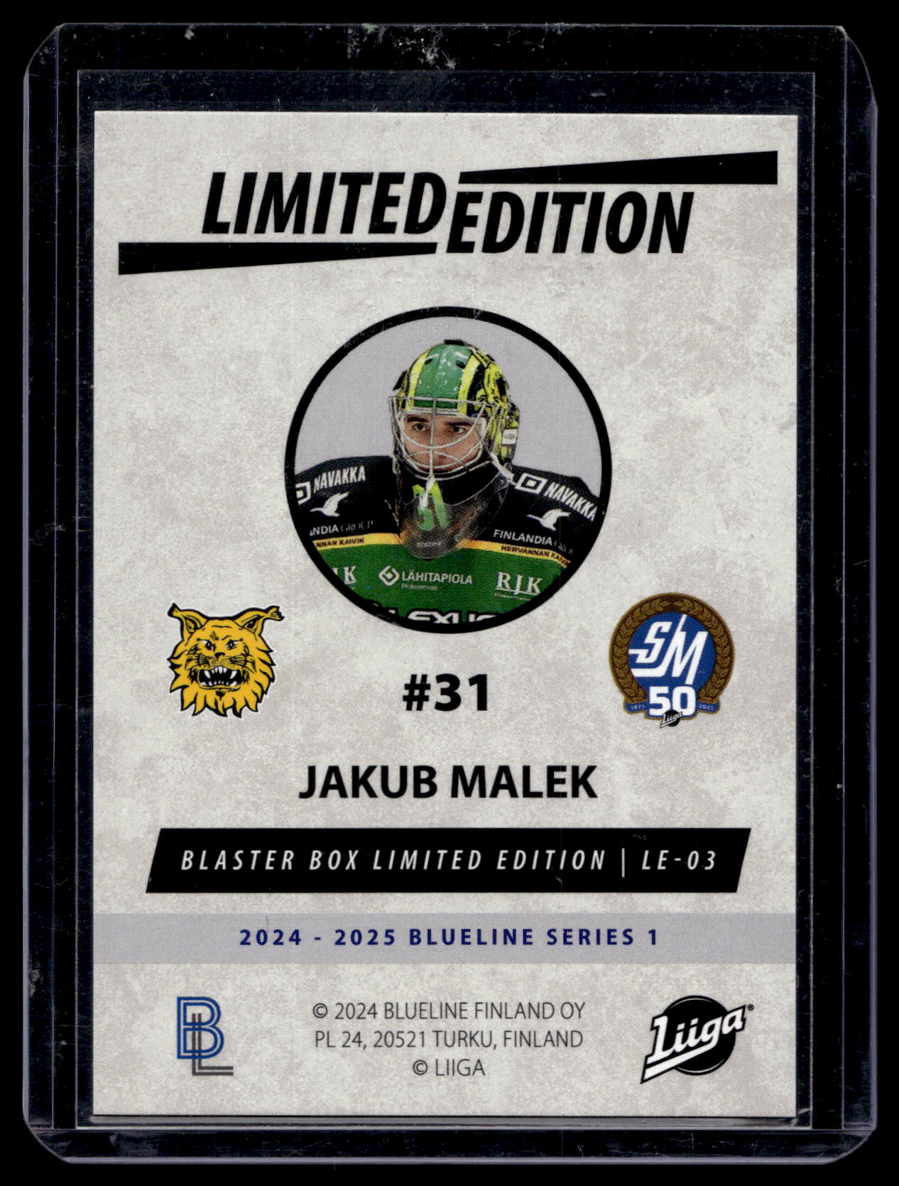 2024-25 Blueline Limited Edition Blue - Jakub Malek #LE-03