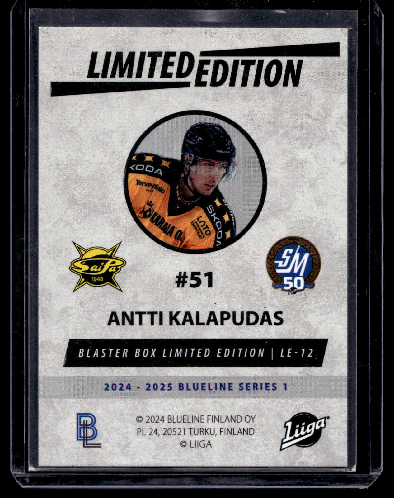 2024-25 Blueline Limited Edition Blue - Antti Kalapudas #LE-12