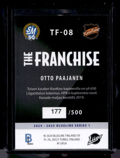 2024-25 Blueline Franchise Gold - Otto Paajanen #TF-08 /500