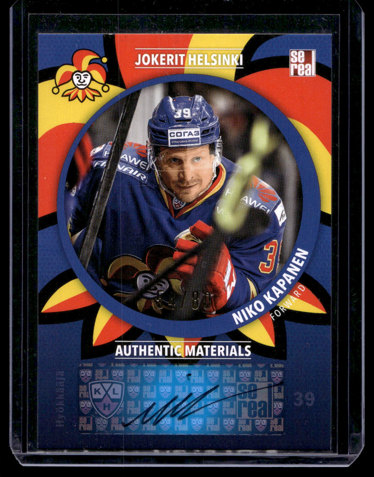 2015-16 Sereal Jokerit Autograph - Niko Kapanen #JOK-AUT-005 /80