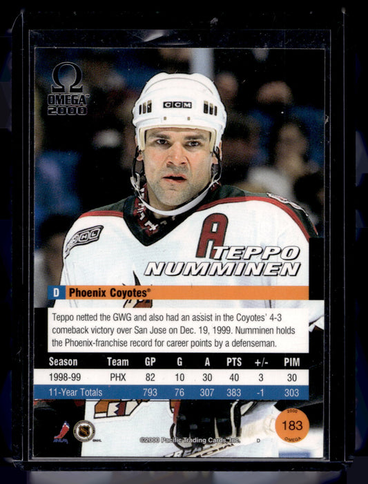 1999-00 Pacific Omega - Platinum Blue - Teppo Numminen #183 /75