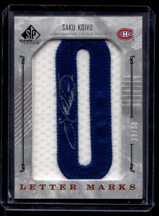 2006-07 Upper Deck SP Game Used Edition - Letter Marks "O"- Saku Koivu #LM-SK /50