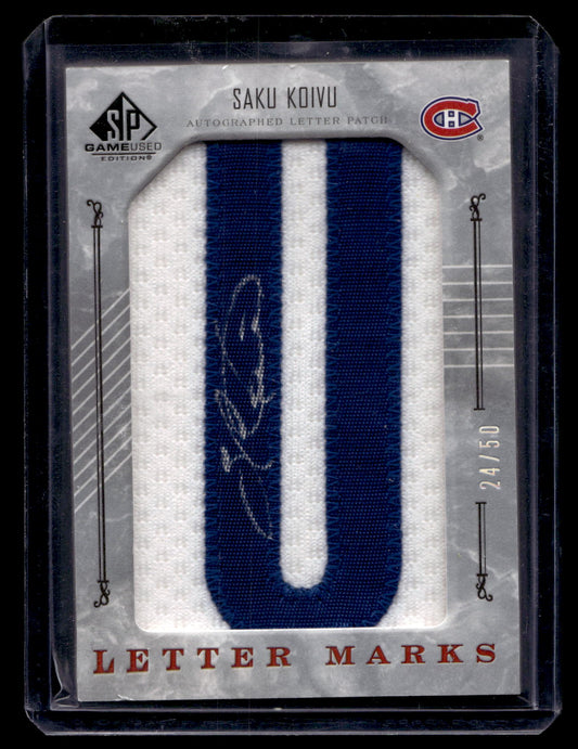 2006-07 Upper Deck SP Game Used Edition - Letter Marks "U" - Saku Koivu #LM-SK /50
