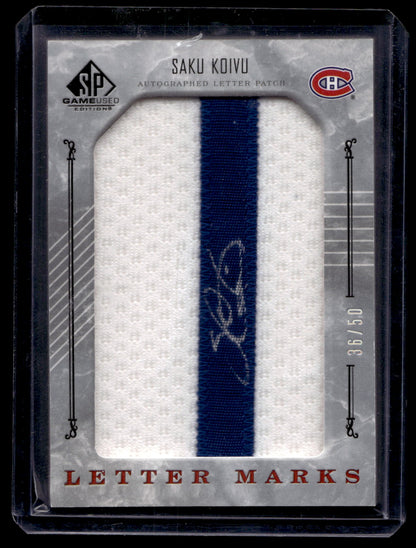 2006-07 Upper Deck SP Game Used Edition - Letter Marks "I"- Saku Koivu #LM-SK /50