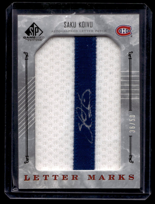 2006-07 Upper Deck SP Game Used Edition - Letter Marks "I"- Saku Koivu #LM-SK /50