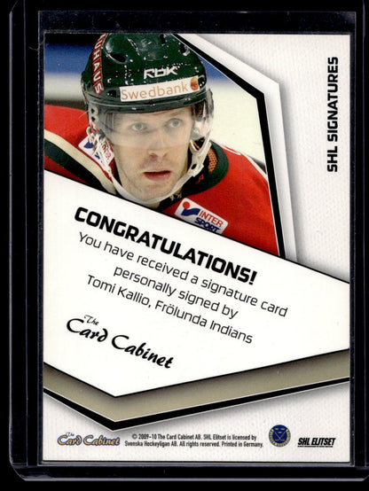 2009-10 SHL Signatures - Tomi Kallio