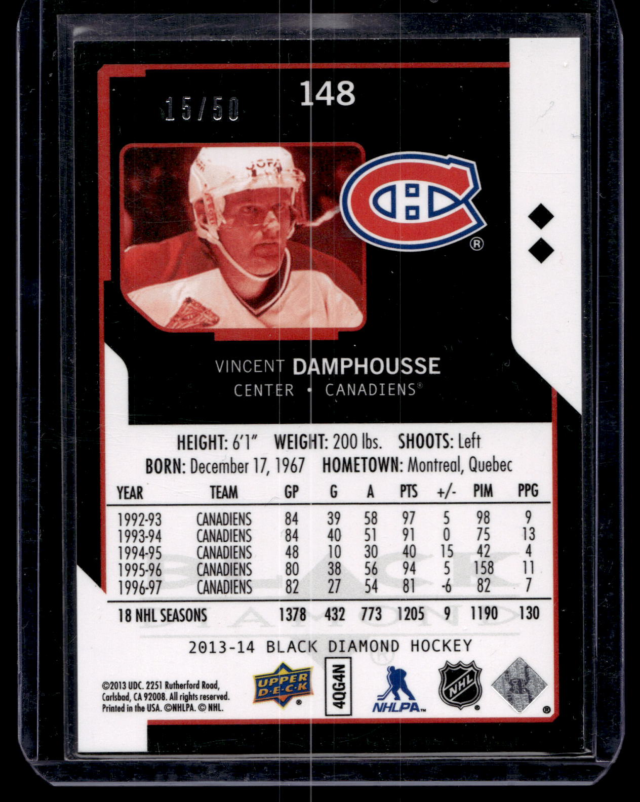 2013-14 Upper Deck Black Diamond - Star Rubies - Vincent Damphousse #148 /50