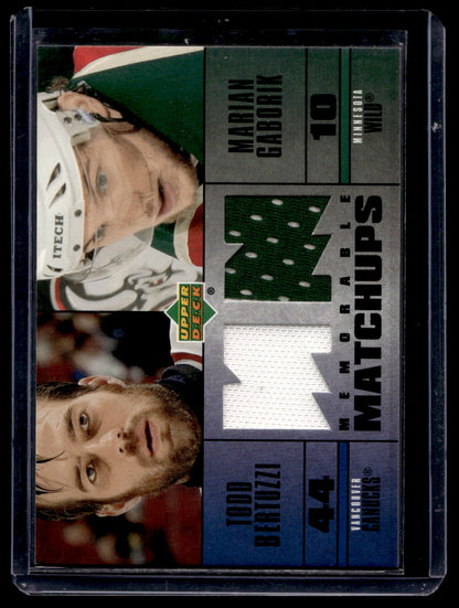 2003-04 Upper Deck - Memorable Matchups Jerseys - Todd Bertuzzi / Marian Gaborik #MMBG