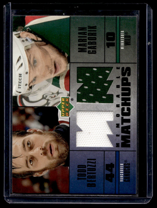 2003-04 Upper Deck - Memorable Matchups Jerseys - Todd Bertuzzi / Marian Gaborik #MMBG