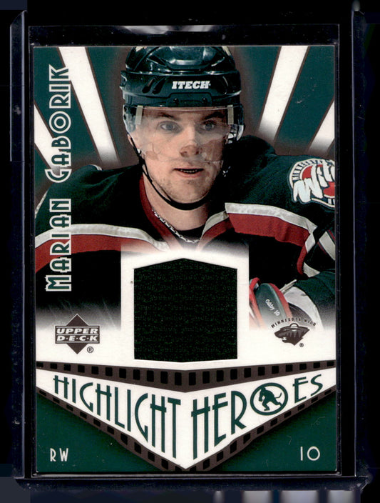 2003-04 Upper Deck - Highlight Heroes - Jersey - Marian Gaborik #HH-MG