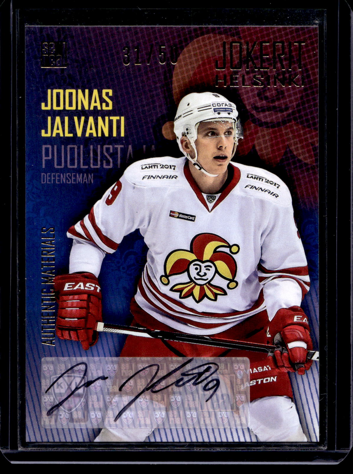 2016-17 Cereal Jokerit Autograph - Joonas Jalvanti #JOK-AUT-007 /50
