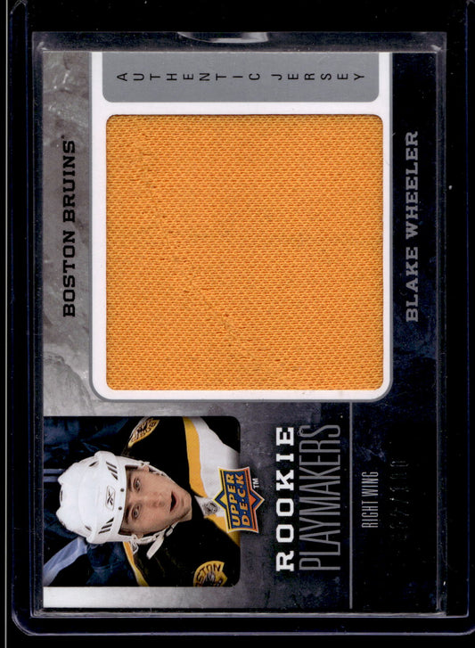 2008-09 Upper Deck - Rookie Playmakers Jerseys - Blake Wheeler #RP-BW /100 RY