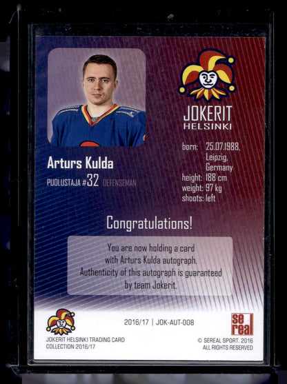 2016-17 Cereal Jokerit Autograph - Arturs Kulda #JOK-AUT-008 /50