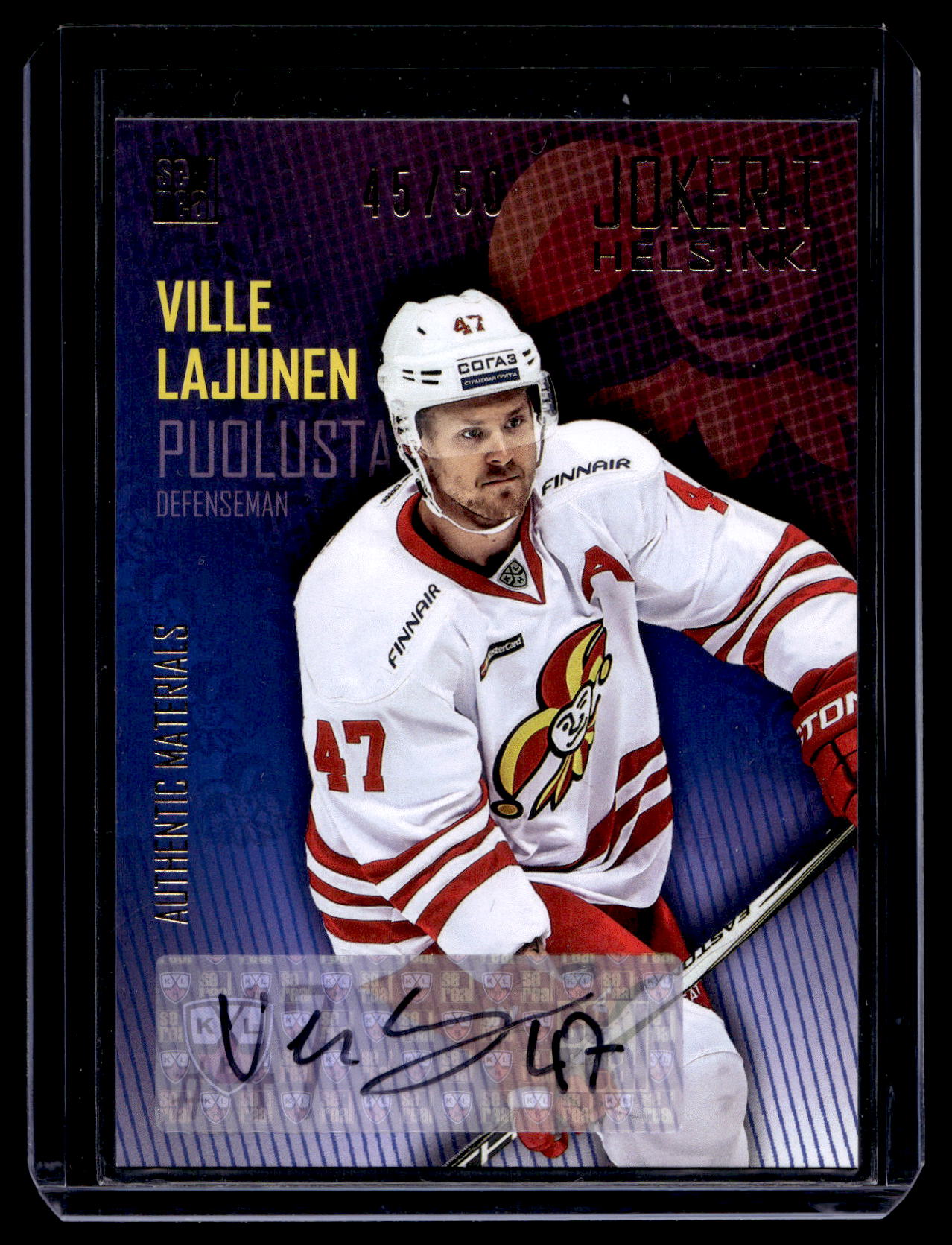 2016-17 Sereal Jokerit Autograph - Ville Lajunen #JOK-AUT-010 /50