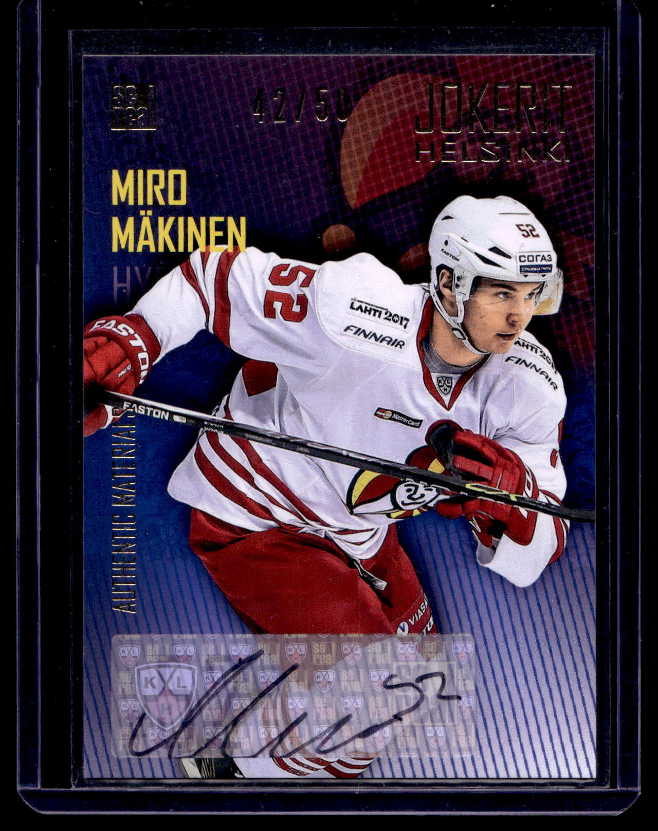 2016-17 Sereal Jokerit Autograph - Miro Mäkinen #JOK-AUT-024 /50