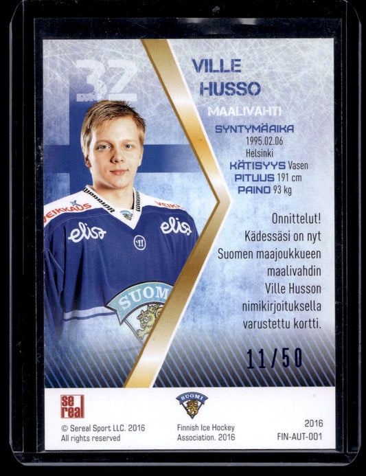 2016 Sereal Team Finland  Autograph - Ville Husso #FIN-AUT-001 /50