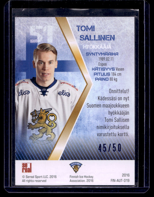 2016 Sereal Team Finland  Autograph - Tomi Sallinen #FIN-AUT-019 /50