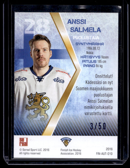 2016 Sereal Team Finland  Autograph - Anssi Salmela #FIN-AUT-010 /50