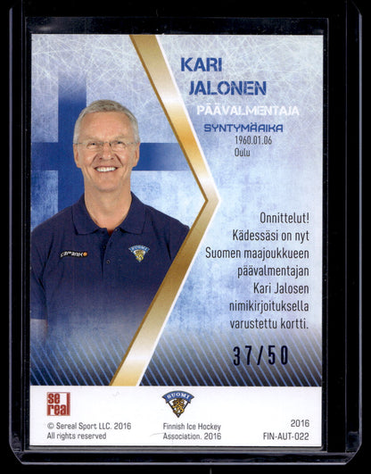 2016 Sereal Team Finland  Autograph - Kari Jalonen #FIN-AUT-022 /50