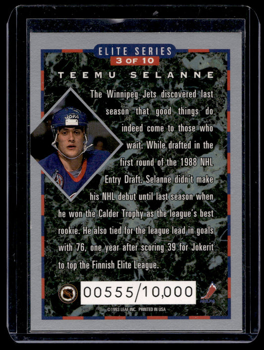 1993-94 Donruss - Elite Series - Teemu Selanne #3 /10000