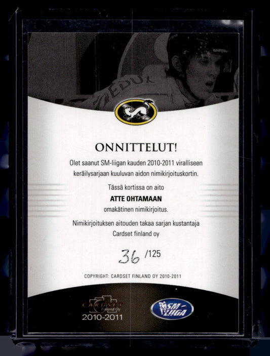 2010-11 Cardset Signature - Atte Ohtamaa /125