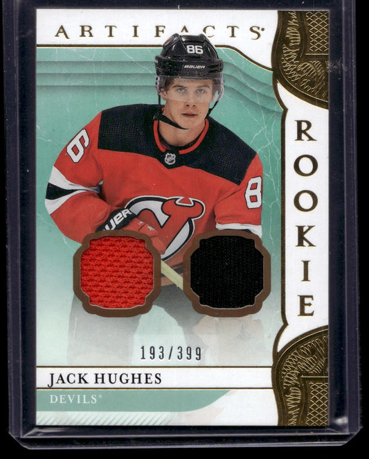 2019-20 Upper Deck Artifacts - Roman Numeral Rookies Redemptions - Gold Relics - Jack Hughes #I /399 RY