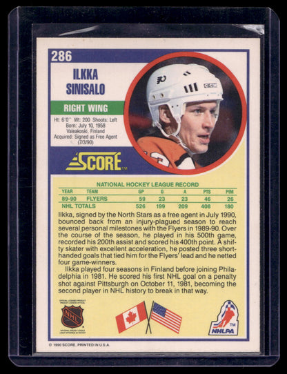 1990-91 Score - Ilkka Sinisalo #286